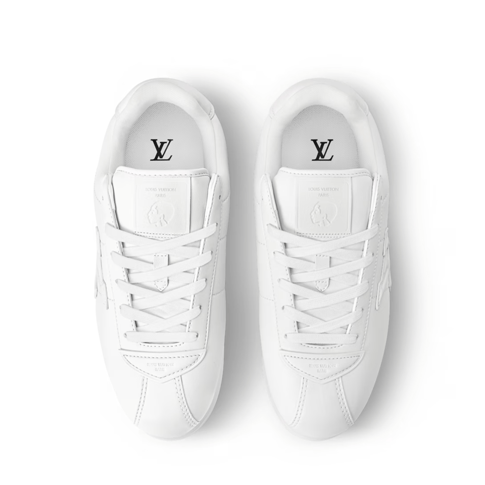 Louis Vuitton White Leather Sneakers Embossed For Men view 3