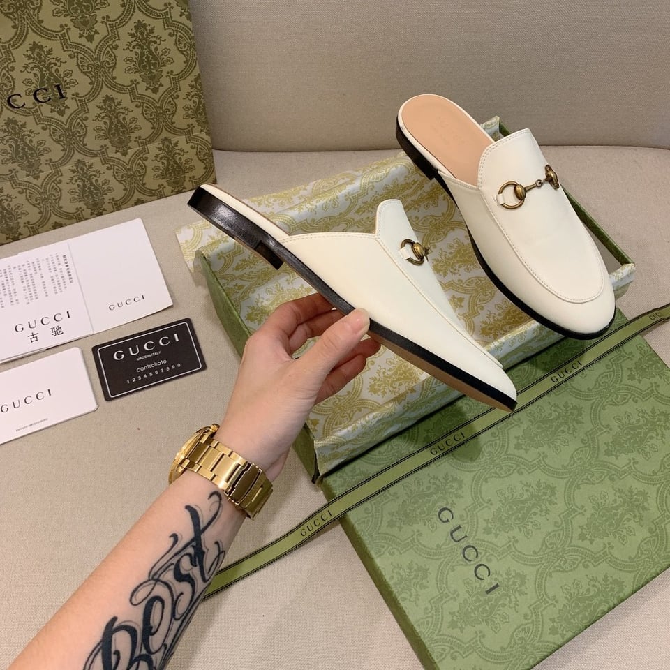 Gucci Princetown Leather Slipper White view 8