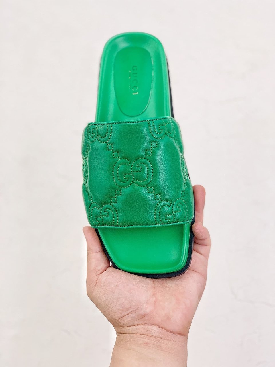 Gucci Womens Gg Matelasse Slide Green view 6