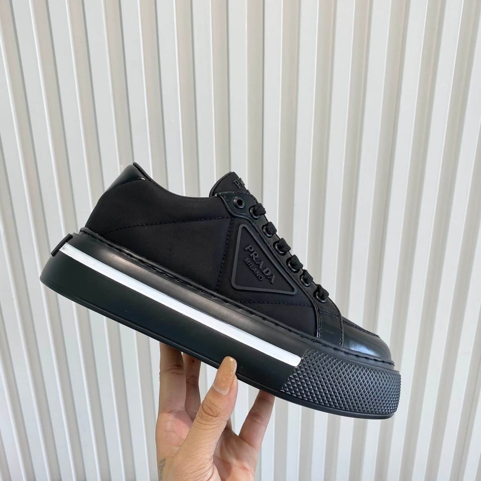 Prada Macro Re-Nylon And Brushed Leather Sneakers Black 2Eg3763Lf5F0632 view 4