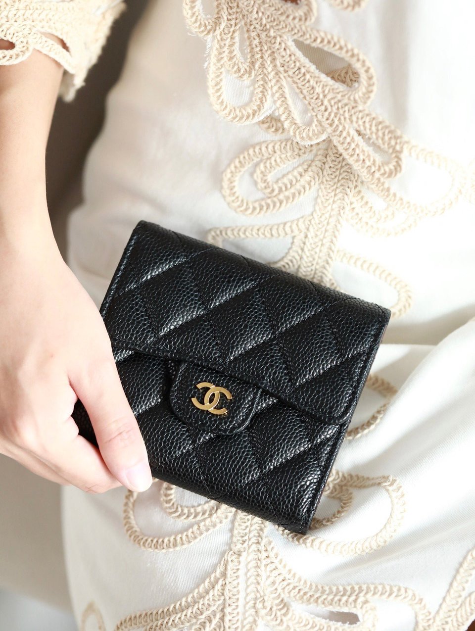 Chanel Flap Card Holder 11.5 Black Grained Calfskin Gold Icon view 2