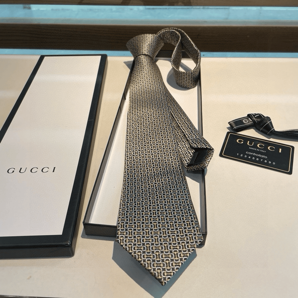 Gucci Interlock Pattern Canvas Tie For Men view 3