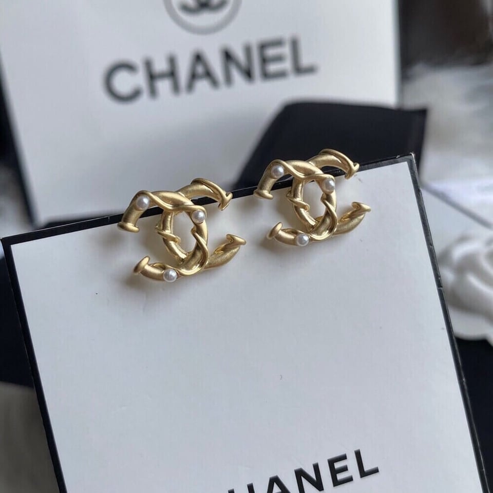Chanel Cc Gold Earrings view 2