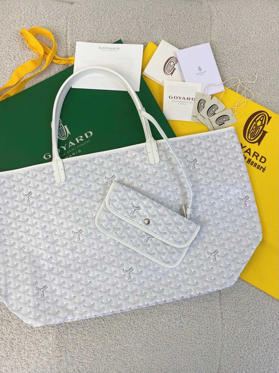 Goyard Saint Louis Gm 40Cm White Canvas view 3