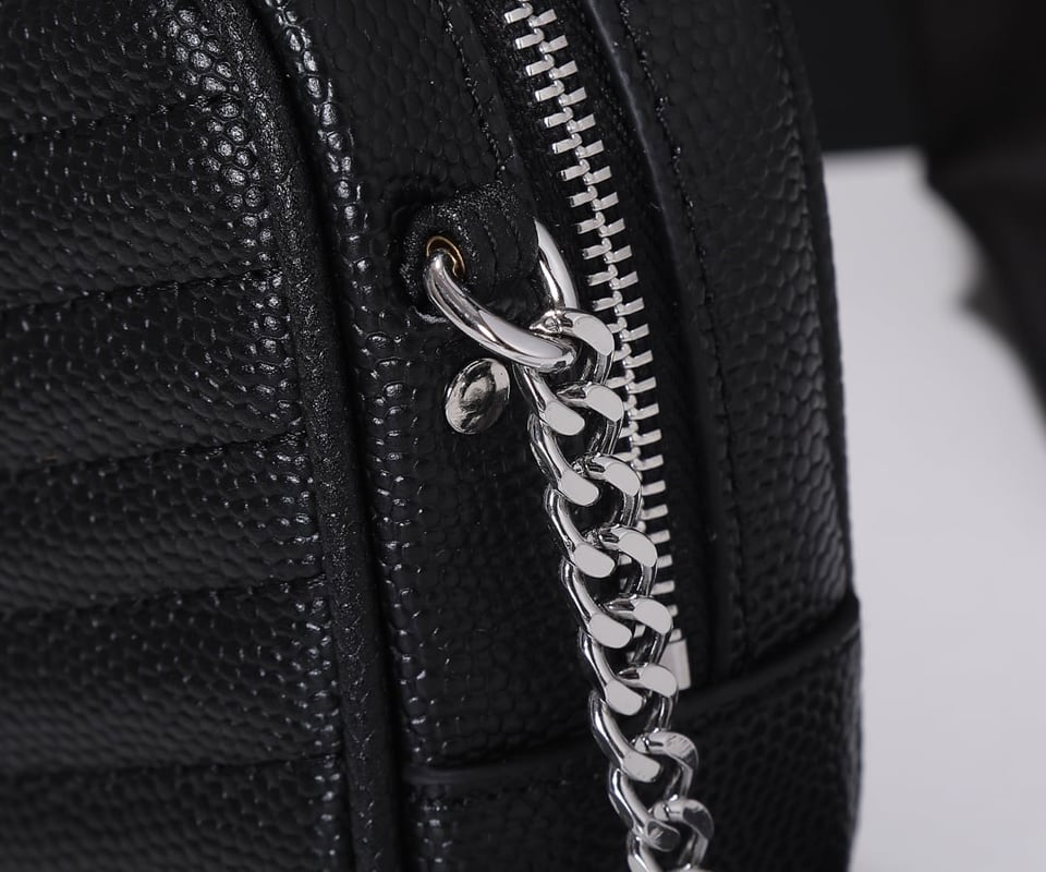 Saint Laurent Lou Camera Bag In Quilted Noir Leather Black 18Cm view 5