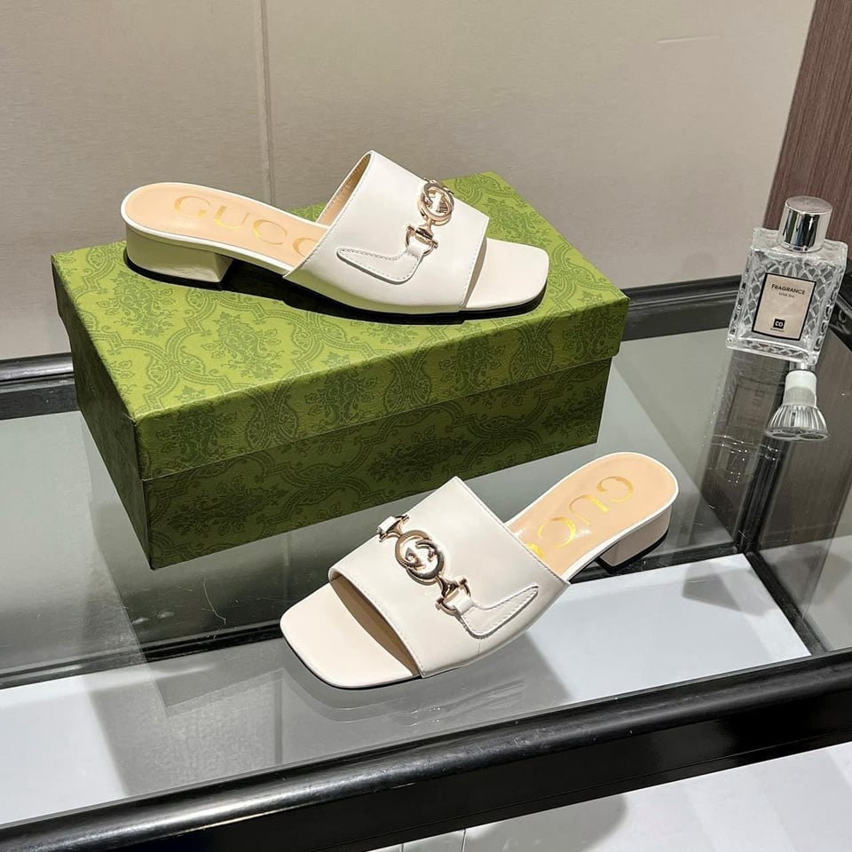 Gucci Zumi Leather Slide Sandals view 6