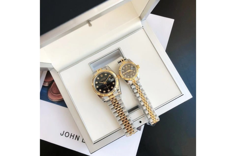 Rolex Datejust 36/28mm RG/SS Jub Black/Dia view 7