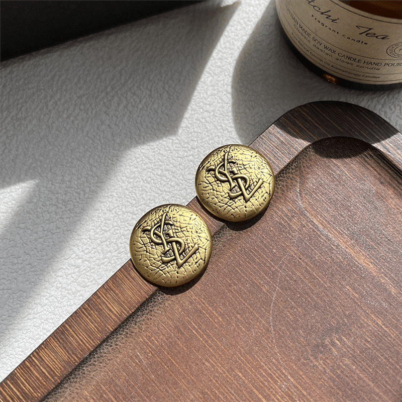 Saint Laurent Ysl Round Earrings Gold view 2