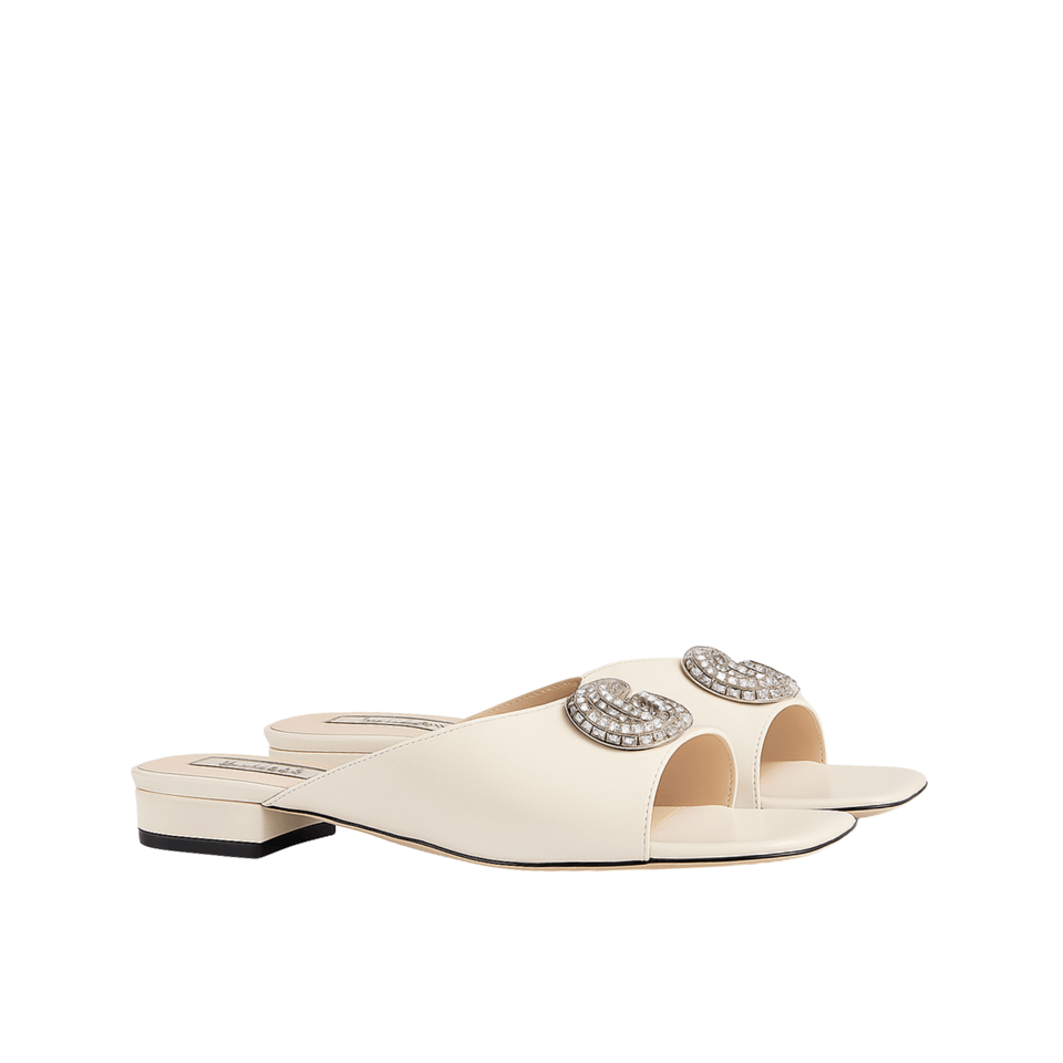 Gucci Gg Crystal Slippers White view 2