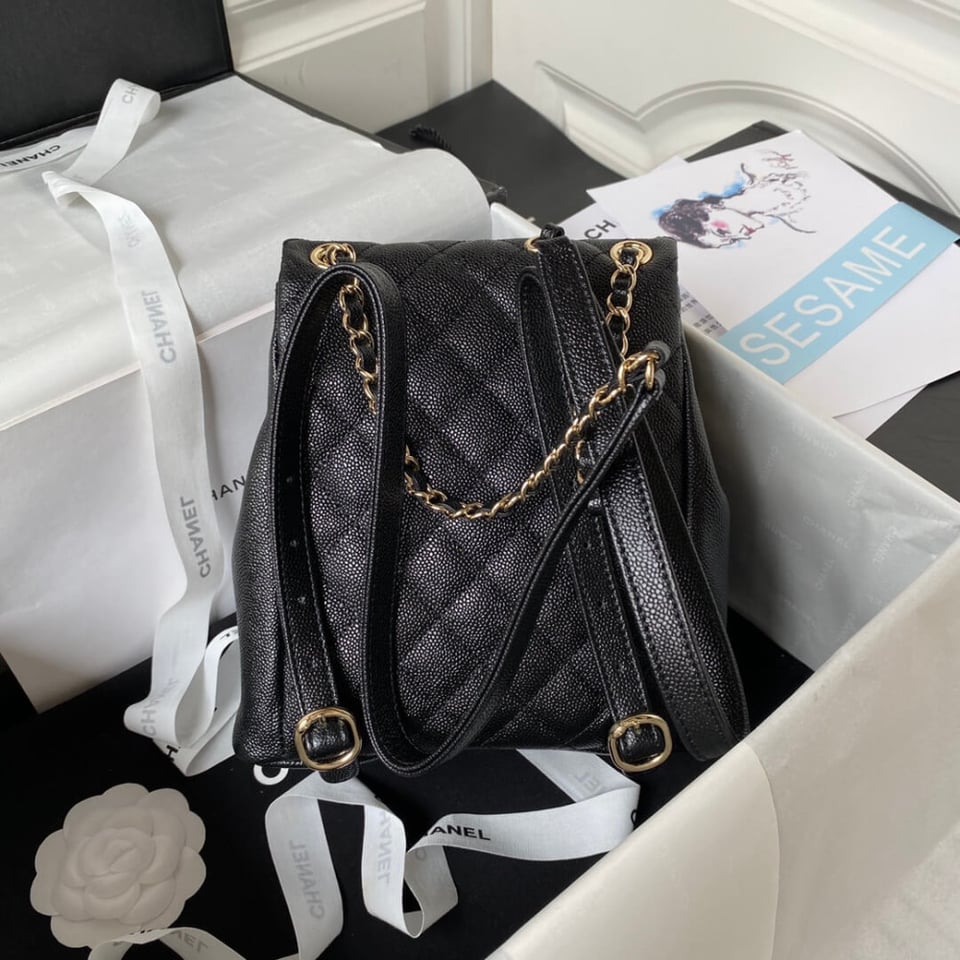 Chanel Small Duma Backpack Caviar Calfskin 19cm/7.5in view 5