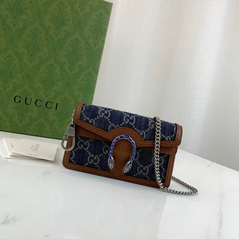 Gucci Dionysus Super Mini Bag in Denim view 4