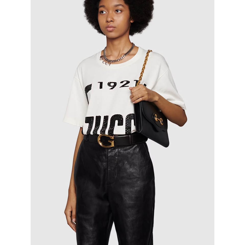 Gucci Horsebit 1955 Small Bag In Black Leather view 5