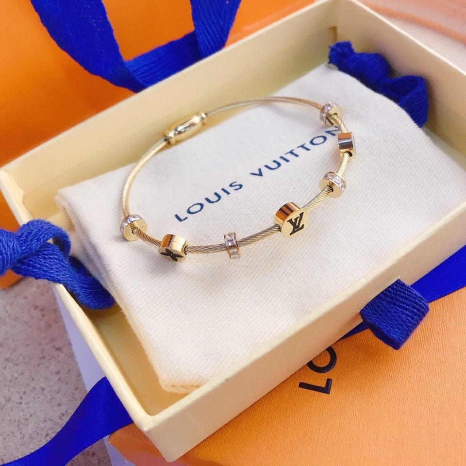 Louis Vuitton Lv Monogram Bracelet Gold view 4
