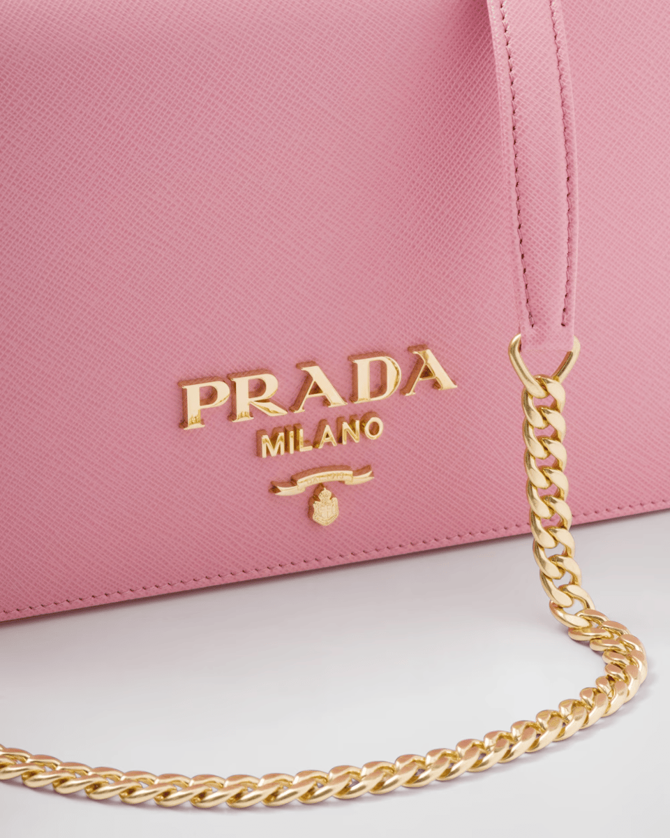 Prada Saffiano Leather Mini Bag Pink 22Cm view 6