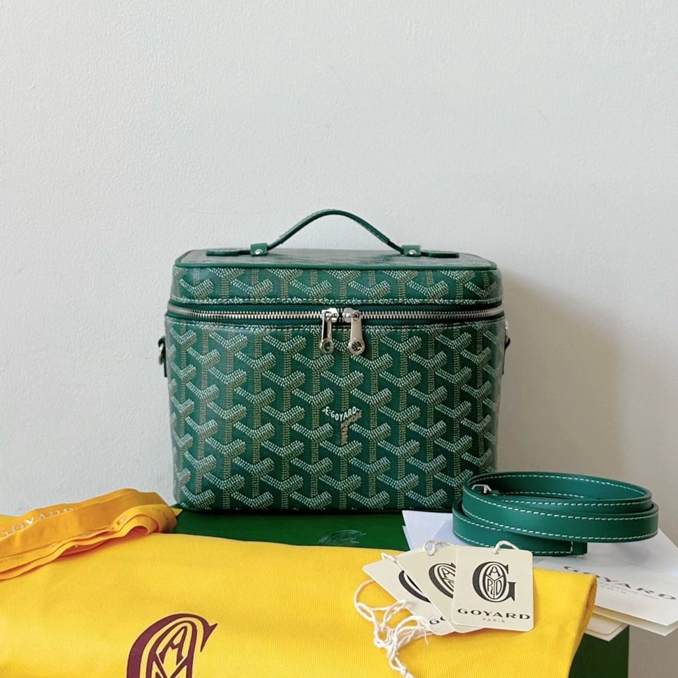 Goyard Goya Makeup Box Bag 20Cm Green Canvas view 2