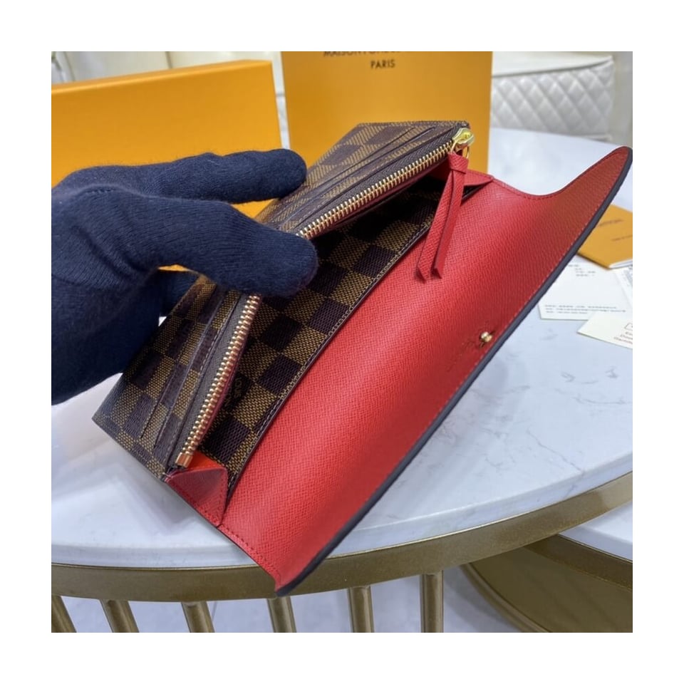 Louis Vuitton Damier Ebene Emilie Wallet Red view 10
