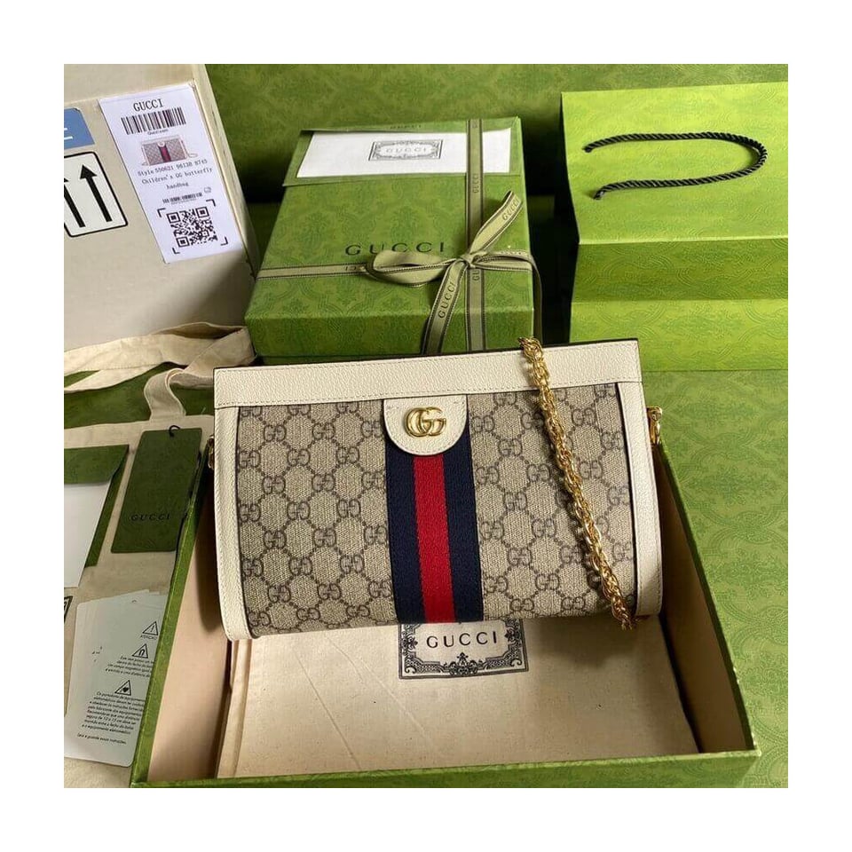 Gucci Ophidia GG Small Shoulder Bag White view 2