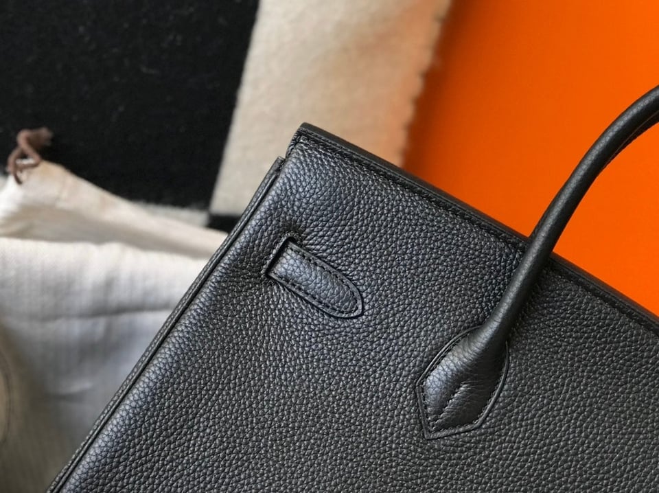 Hermes Birkin 35Cm Black Togo Leather Silver Hardware view 7