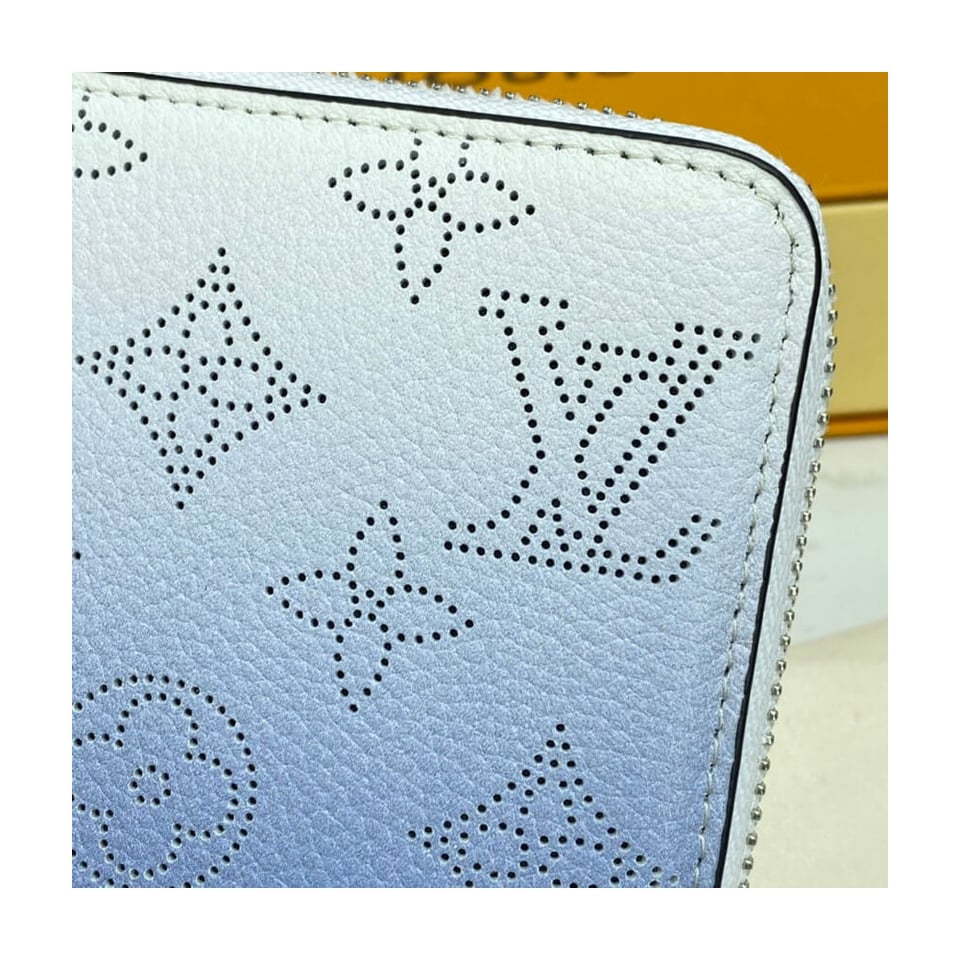 Louis Vuitton Zippy Wallet in Blue Gradient Mahina Perforated Leather view 7