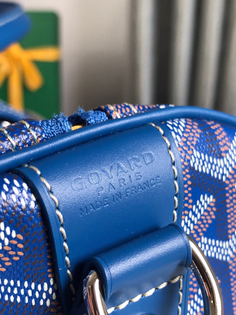 Goyard Boston 50 Bag Cm Sapphire Blue Goyardine Canvas And Calfskin Trim view 7