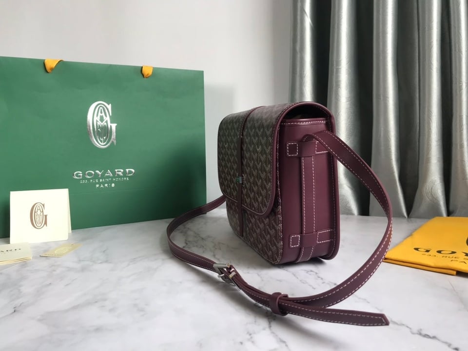 Goyard Belvedere Mm Bag 28Cm Burgundy Canvas view 4