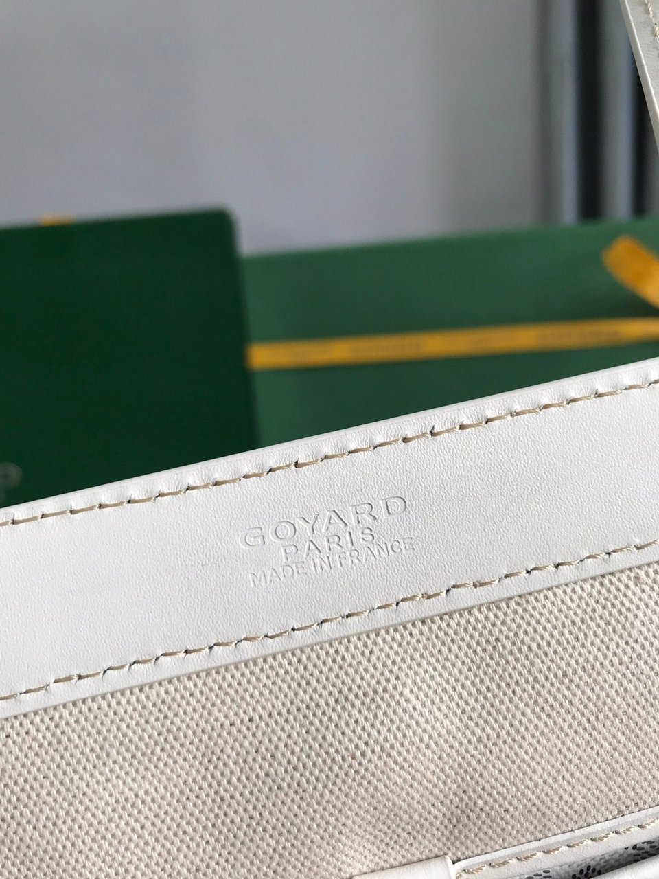 Goyard Bellechasse Biaude Pm Bag 36 Cm White Goyardine Canvas And Calfskin Trim view 9