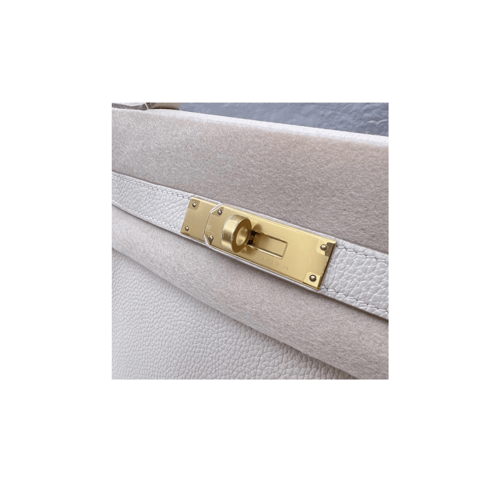 Hermes Kelly 25 Bag In Beige De Weimar Epsom Leather For Women 25cm/10in view 6