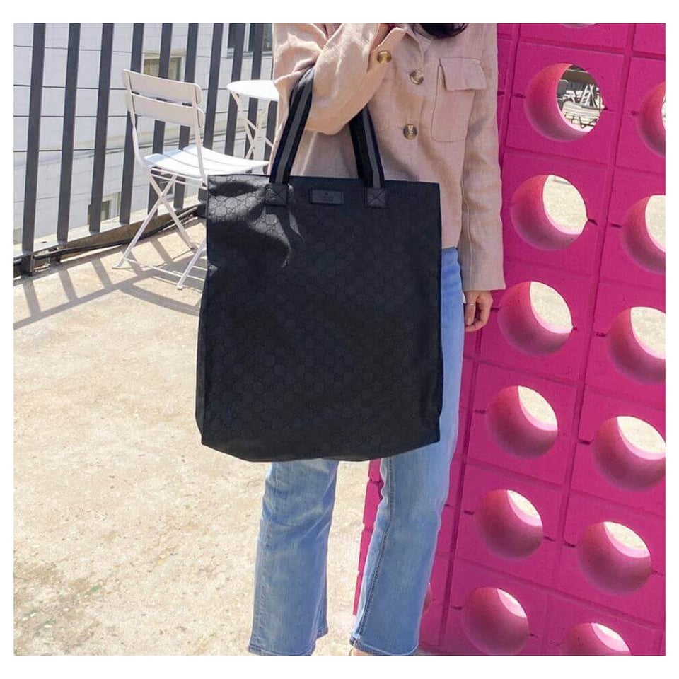 Gucci GG Guccissima Black Nylon Tall Tote Bag view 3