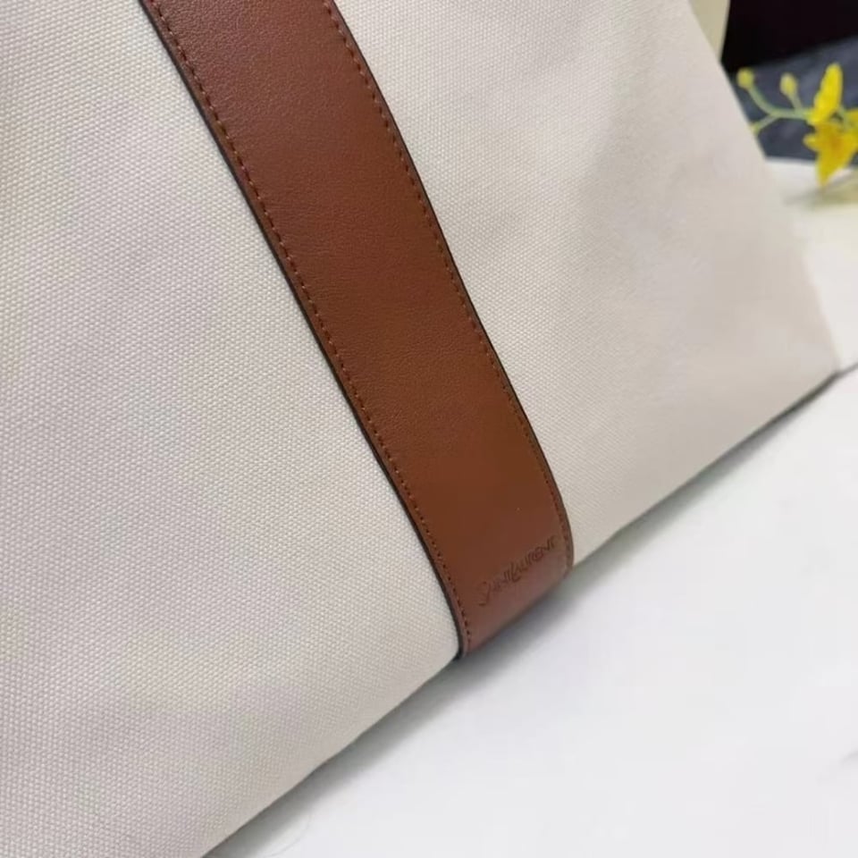 Saint Laurent Y Tote In Leather Bag White view 9