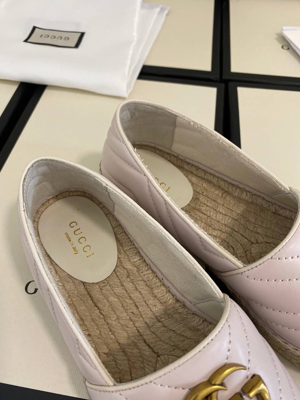 Gucci Leather Espadrille With Double G White ?551890 Bko00 1000 view 3