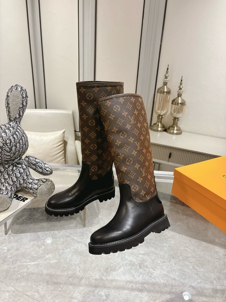 Louis Vuitton Aspen Platform Ankle Boot Monogram Brown view 3