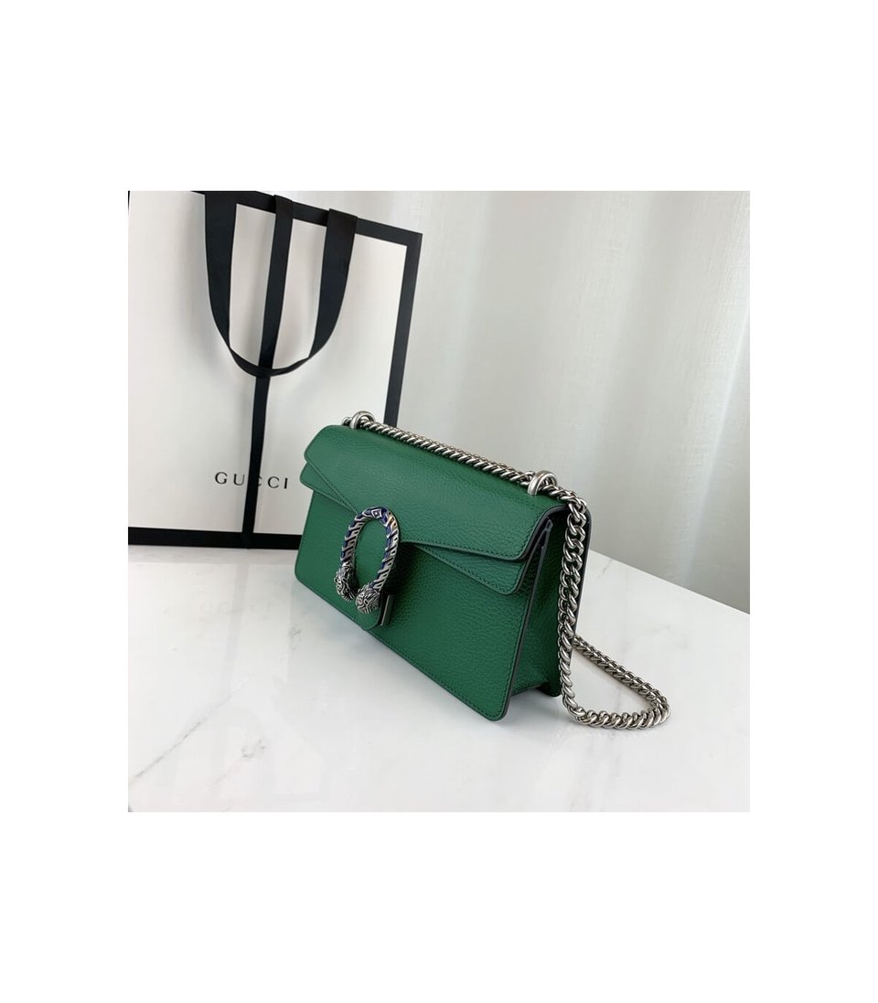 Gucci Dionysus Small Shoulder Bag in Green Leather 25cm view 6