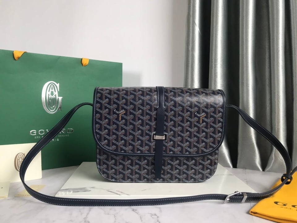 Goyard Belvedere Mm Bag 28Cm Navy Blue Canvas view 3