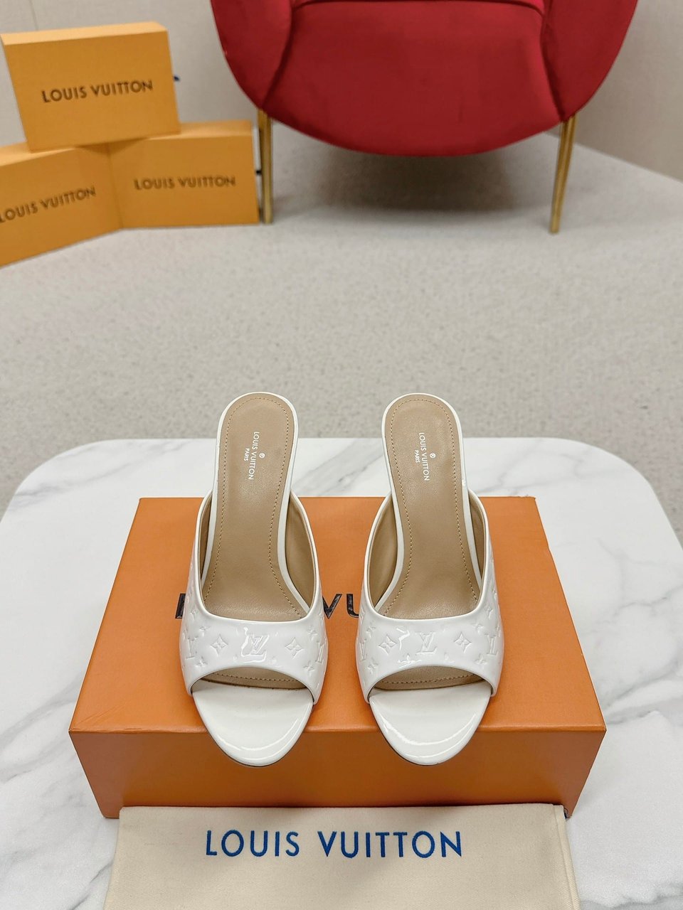 Louis Vuitton Super Mule Sandals White 1Acj51 view 10