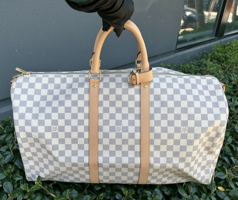 Louis Vuitton Keepall Bandouliere 55 Damier Azur Canvas 55cm N41429 view 7