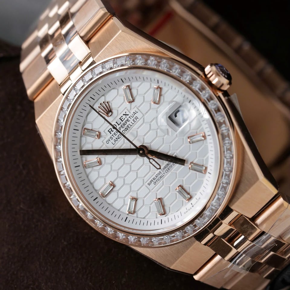 [Superclone] Rolex Land-Dweller 36mm White Dial Diamond Bezel Jubilee 127285TBR view 2