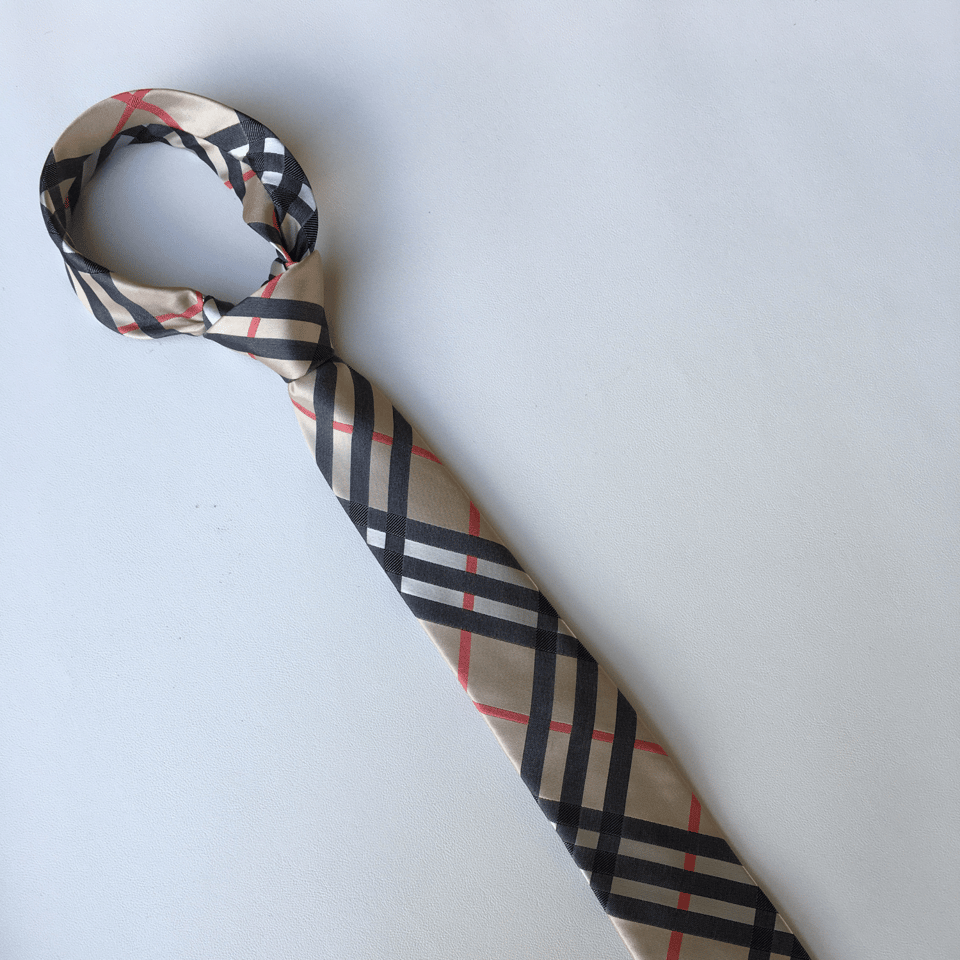 Burberry Beige Classic Check Silk Tie For Men view 3