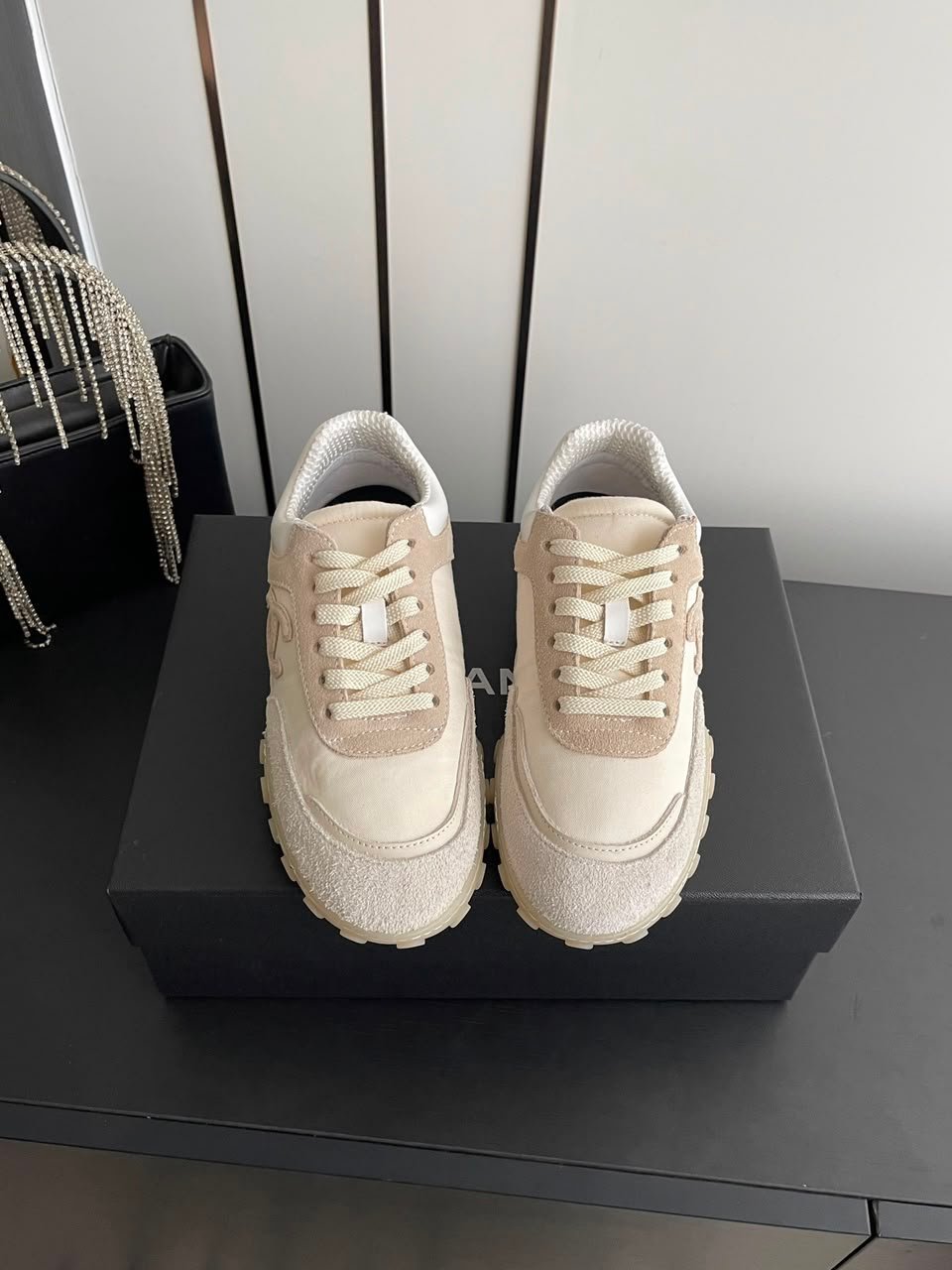 Chanel Sneakers Mixed Fibers, Suede &amp; Leather Ivory G47269 view 6