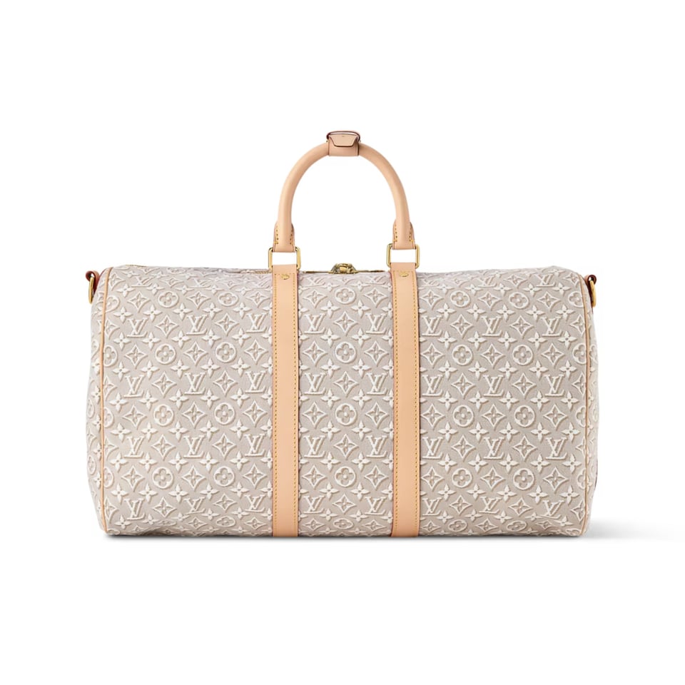Louis Vuitton Keepall Bandoulière Bag Beige Pepper 45cm M29670 view 5