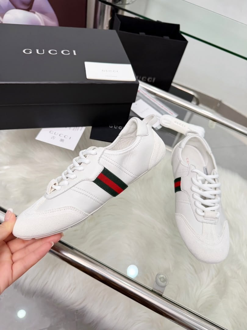 Gucci Flex Sneaker White Suede And Leather 874883 AAGY3 9049 For Women view 6