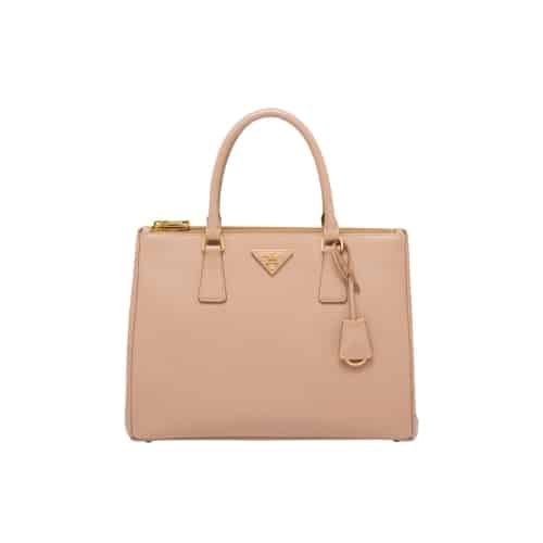 Prada Large Galleria Saffiano Leather Bag In Cameo