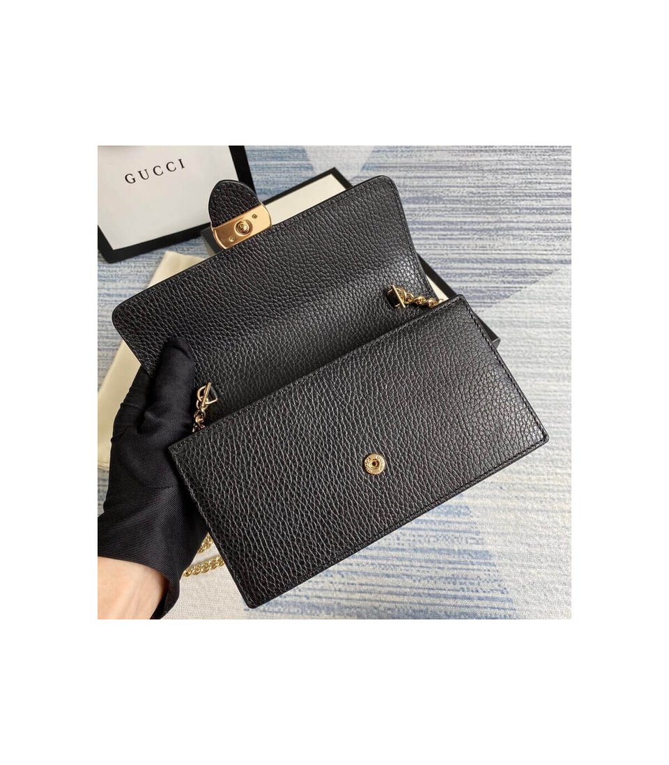 Gucci GG Interlocking Wallet On Chain Black view 11
