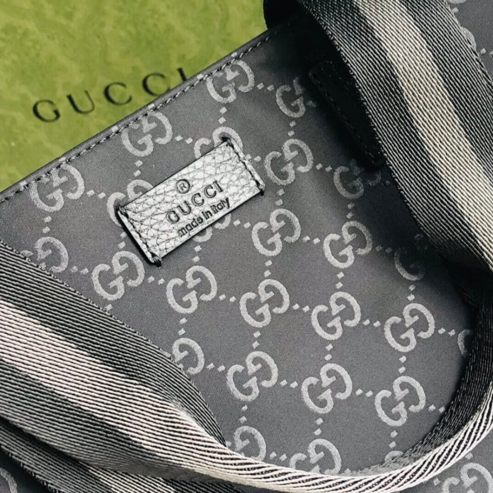 Gucci GG Guccissima Black Nylon Tote Bag 449176 view 9