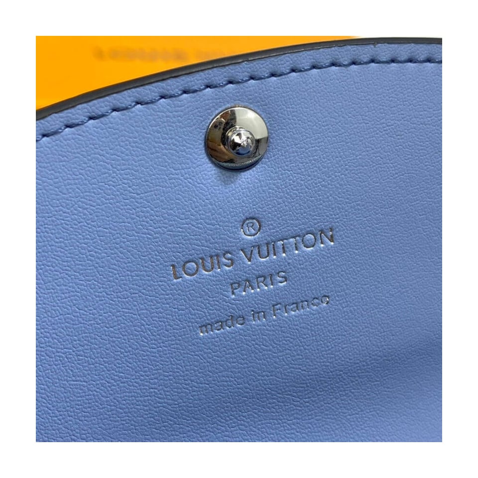 Louis Vuitton Coin Purse in Blue Gradient Mahina Perforated Leather view 9