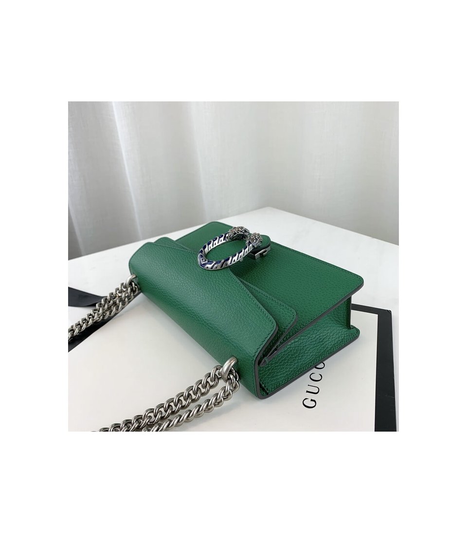 Gucci Dionysus Small Shoulder Bag in Green Leather 25cm view 9