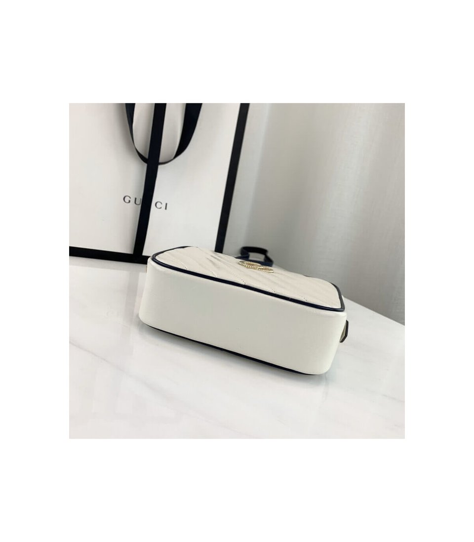 Gucci Diagonal GG Marmont Mini Bag White/Blue view 6