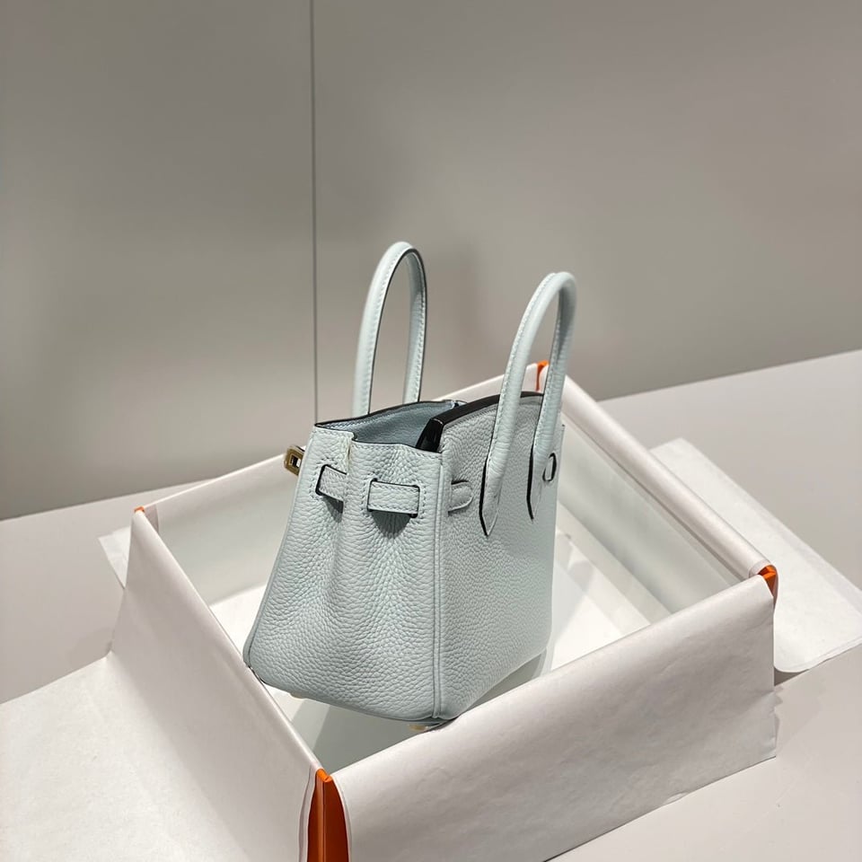 Hermes Birkin 20Cm Blue Pale Togo Leather Gold Hardware view 6