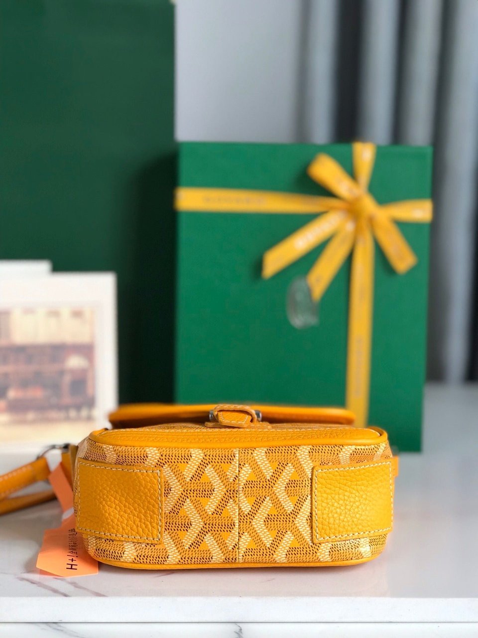 Goyard Grand Bleu 16cm Yellow Goyardine Canvas And Lambskin view 3