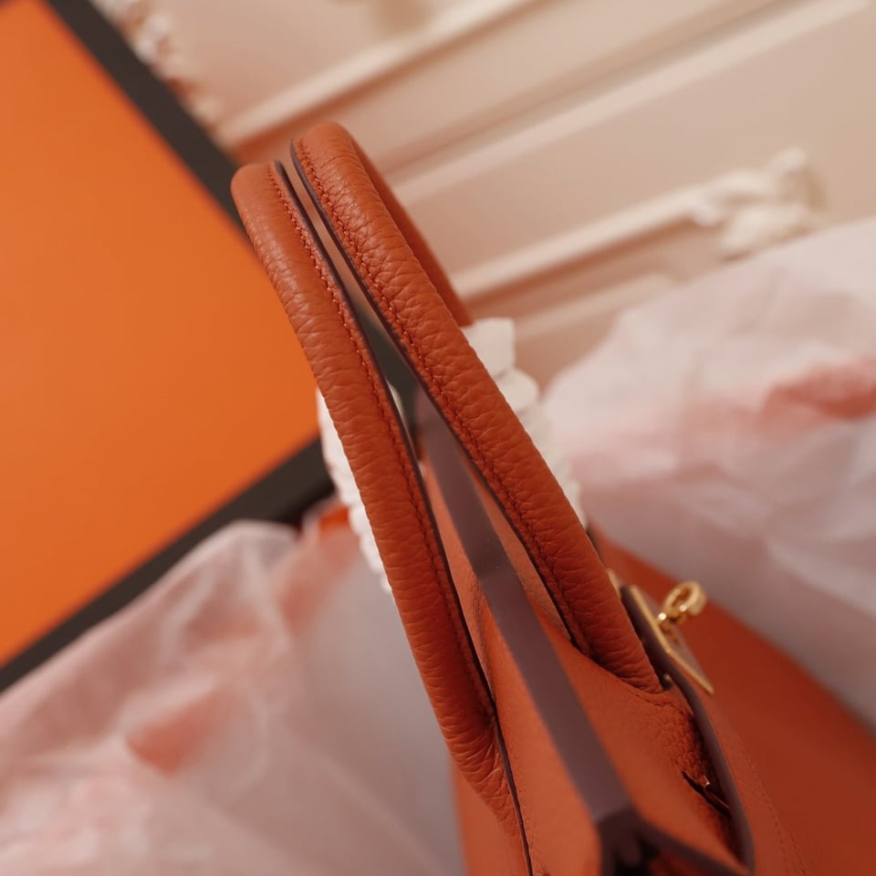 Hermes Birkin Bag 35 Fire Togo Gold Hardware view 10