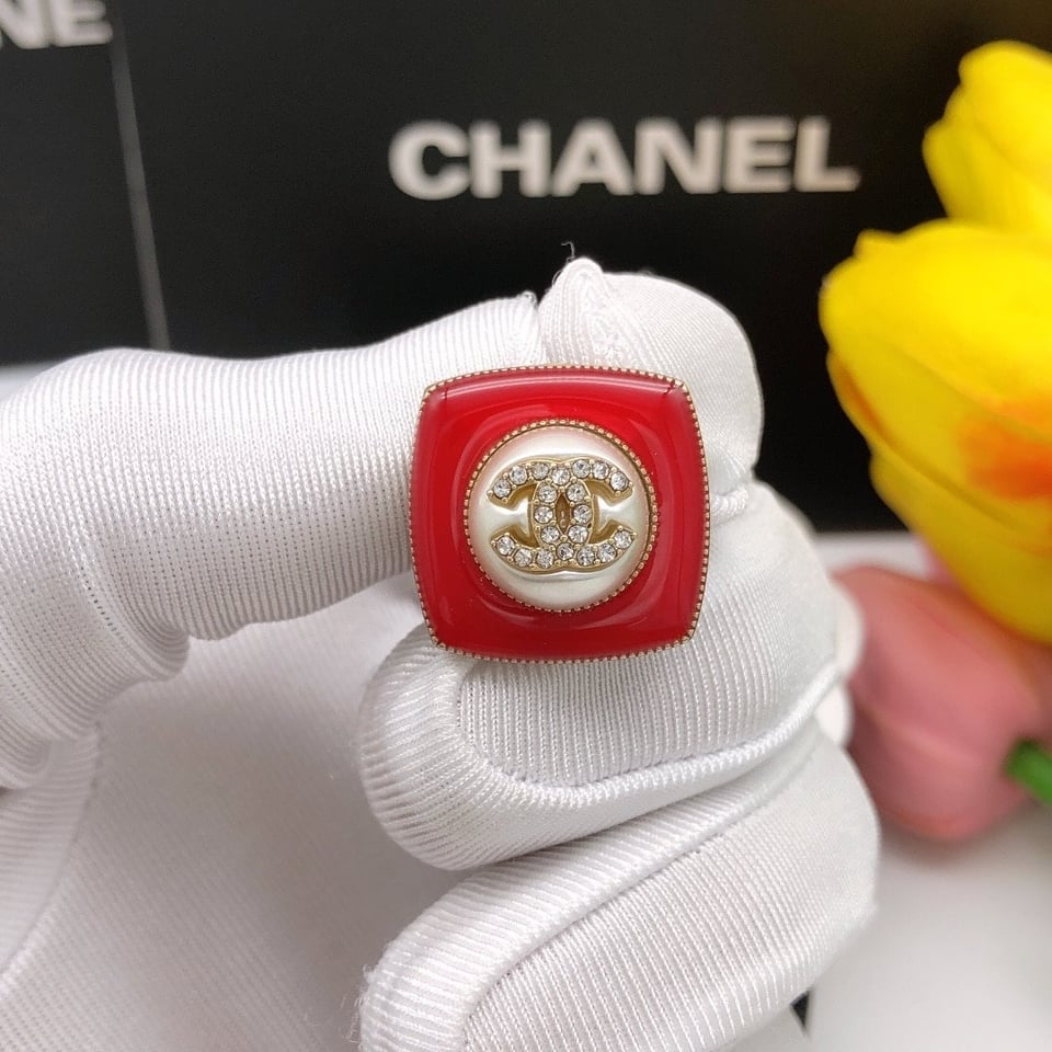 Chanel Cc Earrings Red view 4